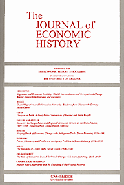 Cover Image The Journal of Economic History