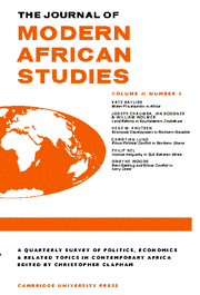 Cover Image The Journal of Modern African Studies