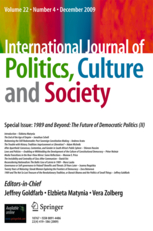 Cover Image International Journal of Politics, Culture and Society