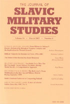 Cover Image Journal of Slavic Military Studies