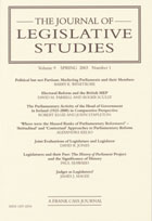 Cover Image The Journal of Legislative Studies
